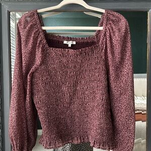 Madewell Lucie Repeat Smocked Top size Large